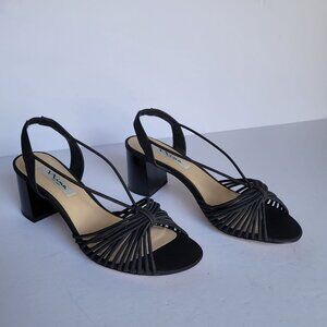 Nina Nadelyn2-P Black Strappy Dress Heel Sandals. Size 9.5M